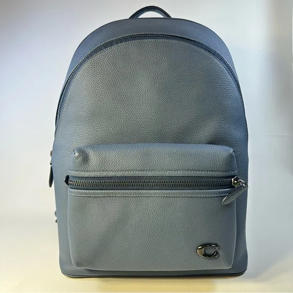 NEW Coach Charter Leather Backpack in Dark Denim Blue - Picture 6 of 13